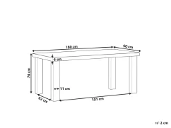 Pöydät<Beliani Puutarhapoyta Kuitusementti Harmaa 180 X 90 Cm Taranto