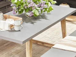 Online Beliani Puutarhapoyta Kuitusementti Harmaa 180 X 90 Cm Oria