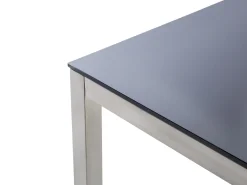 Best Sale Beliani Puutarhapoyta Lasitasolla Musta 180 X 90 Cm Grosseto