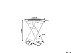 Ulkokalusteet<Beliani Puutarhapoyta Metallinen O 70 Cm Vaaleanvihrea Bivio
