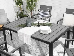 Outlet Beliani Puutarhapoyta Musta/Harmaa 150 X 90 Cm Como