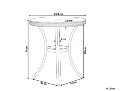 Ulkokalusteet<Beliani Puutarhapoyta O 70 Cm Mustavalkoinen Rifreddo