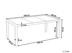 Cheap Beliani Puutarhapoyta 3-Osainen Graniittitaso Harmaa 180 X 90 Cm Grosseto