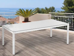 Ulkokalusteet<Beliani Puutarhapoyta Polyrottinki Valkoinen 220 Cm Italy