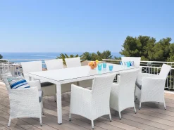 Ulkokalusteet<Beliani Puutarhapoyta Polyrottinki Valkoinen 220 Cm Italy