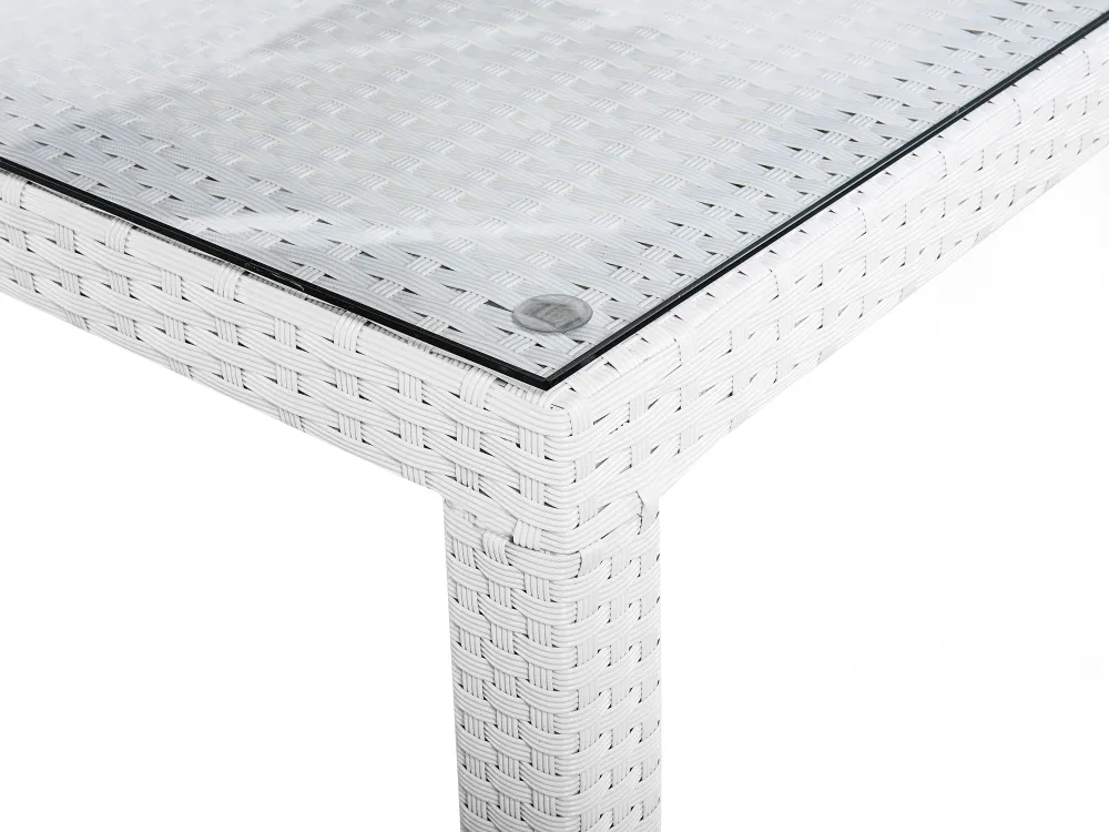 Ulkokalusteet<Beliani Puutarhapoyta Polyrottinki Valkoinen 220 Cm Italy