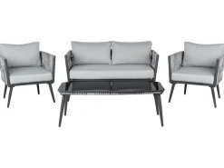 Ulkokalusteet<Beliani Puutarhapoytaryhma Harmaa/Musta Preveza