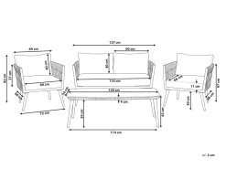 Ulkokalusteet<Beliani Puutarhapoytaryhma Harmaa/Musta Preveza
