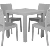 Ulkokalusteet<Beliani Puutarhapoytaryhma Vaaleanharmaa 4 Tuolia Fossano