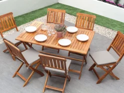 Ulkokalusteet<Beliani Puutarhapoytasetti Poyta Ja 6 Tuolia Cento