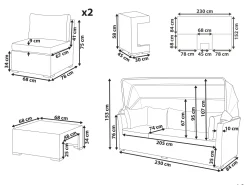 Ulkokalusteet<Beliani Puutarharyhma 6-Istuttava Harmaa Corte