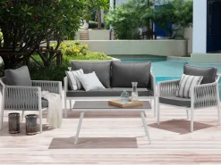 Ulkokalusteet<Beliani Puutarhasohvaryhma Harmaa Latina