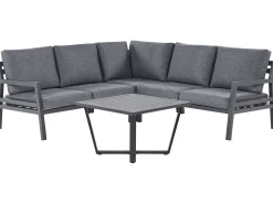 Ulkokalusteet<Beliani Puutarhasohvasetti 5-Istuttava Tummanharmaa Vizzini