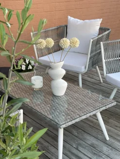 Ulkokalusteet<Beliani Puutarhasohvasetti Luonnonvalkoinen Ragusa