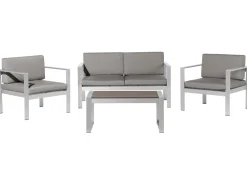 Best Sale Beliani Puutarhasohvasetti Tummanharmaa Salerno