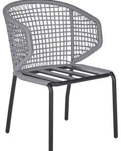 Ulkokalusteet<Beliani Puutarhatuoli 2 Kpl Harmaa Palmi