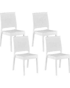 Ulkokalusteet<Beliani Puutarhatuoli 4 Kpl Valkoinen Fossano