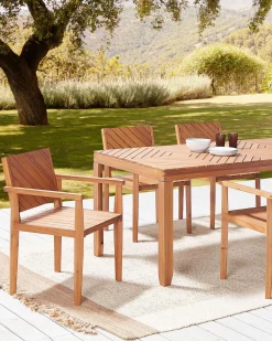 Best Beliani Puutarhatuoli Akaasia Vaalea Puu 6 Kpl Baratti