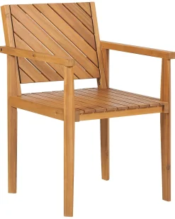 Best Beliani Puutarhatuoli Akaasia Vaalea Puu 6 Kpl Baratti