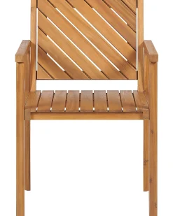 Best Beliani Puutarhatuoli Akaasia Vaalea Puu 6 Kpl Baratti