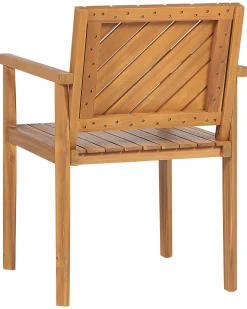 Best Beliani Puutarhatuoli Akaasia Vaalea Puu 6 Kpl Baratti