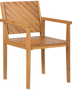 Ulkokalusteet<Beliani Puutarhatuoli Akaasia Vaalea Puu Baratti