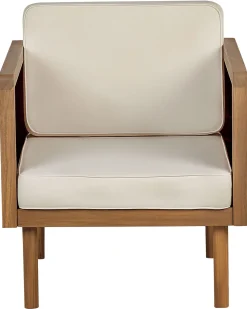 Nojatuolit<Beliani Puutarhatuoli Akaasiapuu Valkoinen Baratti