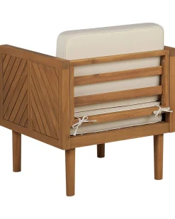 Nojatuolit<Beliani Puutarhatuoli Akaasiapuu Valkoinen Baratti