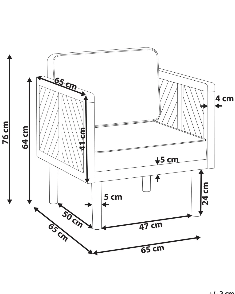 Nojatuolit<Beliani Puutarhatuoli Akaasiapuu Valkoinen Baratti