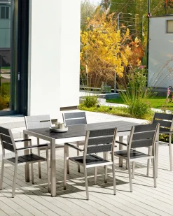 Discount Beliani Puutarhatuoli Alumiini Musta 6 Kpl Vernio