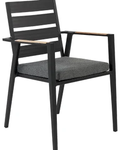 Outlet Beliani Puutarhatuoli Alumiini Musta 6 Kpl Taviano