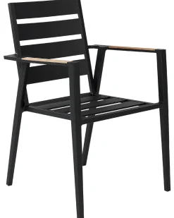 Outlet Beliani Puutarhatuoli Alumiini Musta 6 Kpl Taviano