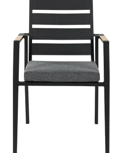 Outlet Beliani Puutarhatuoli Alumiini Musta 6 Kpl Taviano