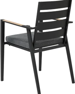 Outlet Beliani Puutarhatuoli Alumiini Musta 6 Kpl Taviano