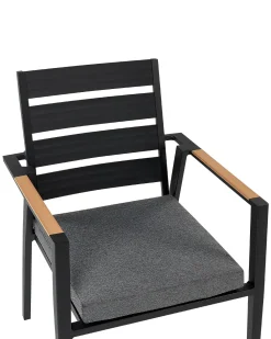 Outlet Beliani Puutarhatuoli Alumiini Musta 6 Kpl Taviano