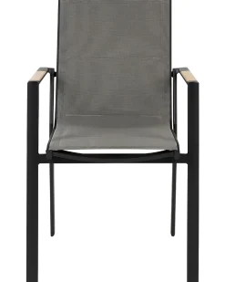 Ulkokalusteet<Beliani Puutarhatuoli Alumiini Musta 6 Kpl Busseto