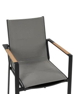 Ulkokalusteet<Beliani Puutarhatuoli Alumiini Musta 6 Kpl Busseto