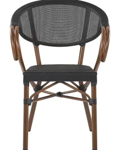 Ulkokalusteet<Beliani Puutarhatuoli Alumiini Tumma Puu/Musta 4 Kpl Caspri