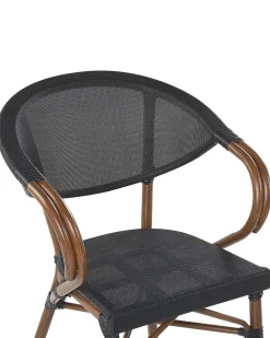 Ulkokalusteet<Beliani Puutarhatuoli Alumiini Tumma Puu/Musta 4 Kpl Caspri