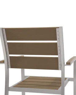 Store Beliani Puutarhatuoli Alumiini Vaalea Puu 6 Kpl Vernio