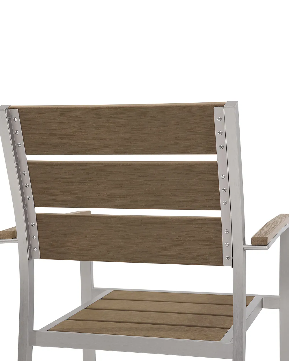 Store Beliani Puutarhatuoli Alumiini Vaalea Puu 6 Kpl Vernio