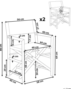 Best Beliani Puutarhatuoli Bambua 2Kpl Luonnonvaalea Molise