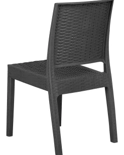 Ulkokalusteet<Beliani Puutarhatuoli Grafiitinharmaa 4 Kpl Fossano