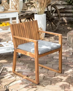 Best Beliani Puutarhatuoli Harmaalla Pehmusteella Sassari