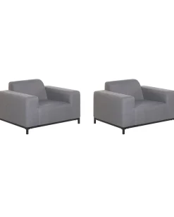 Store Beliani Puutarhatuoli Harmaa/Musta 2 Kpl Rovigo