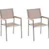 Discount Beliani Puutarhatuoli Kangas Beige 2 Kpl Grosseto
