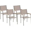 Store Beliani Puutarhatuoli Kangas Beige 4 Kpl Grosseto