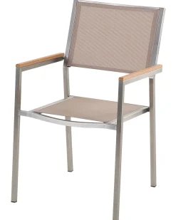 Store Beliani Puutarhatuoli Kangas Beige 4 Kpl Grosseto