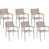 Ulkokalusteet<Beliani Puutarhatuoli Kangas Beige 6 Kpl Grosseto