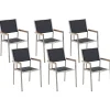 Tuolit<Beliani Puutarhatuoli Kangas Musta 6 Kpl Grosseto
